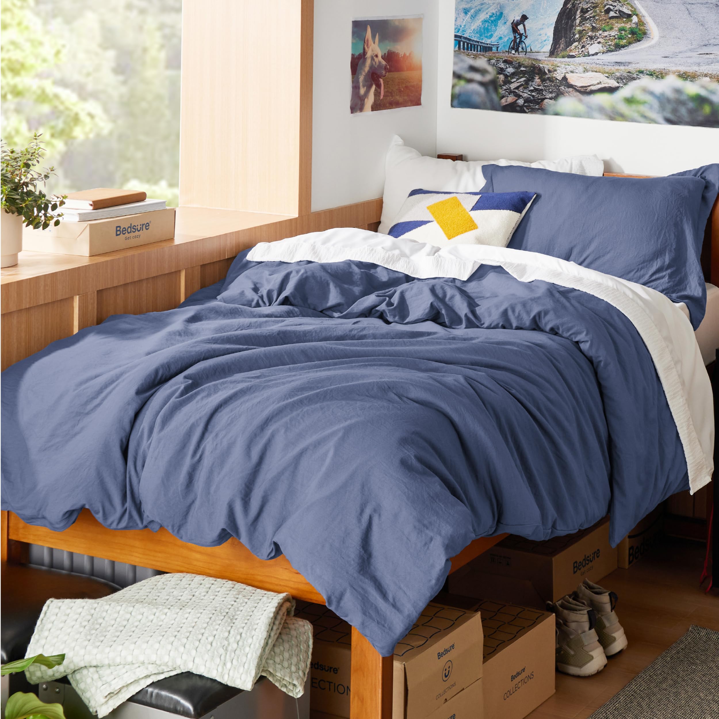 Bedsure Soft Prewashed Duvet Cover Set with Zipper Closure and Pillow Covers, Comforter Not Included