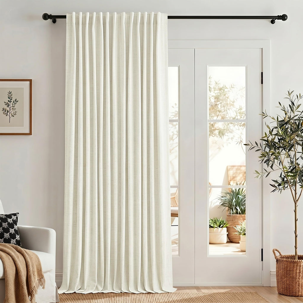 Faux Linen Thermal Blackout Curtains for Bedroom