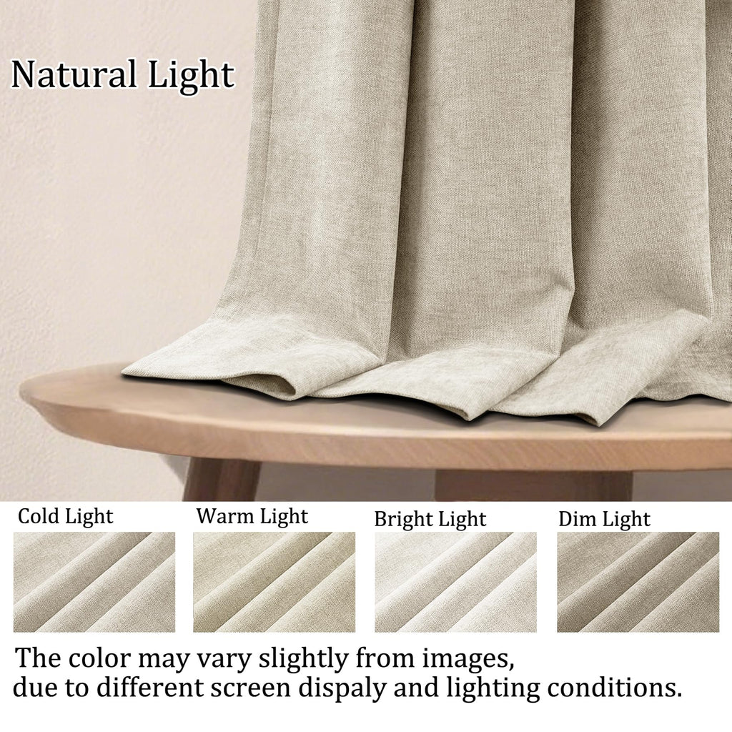 Pinch-Pleated Chenille Total Blackout Curtain Panel