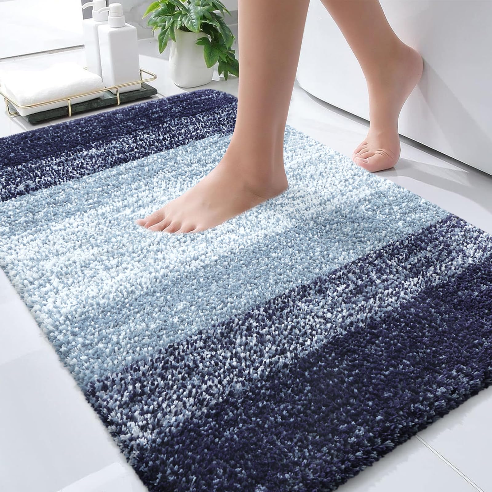 Plush Quick-Dry Absorbent Microfiber Bathroom Mat