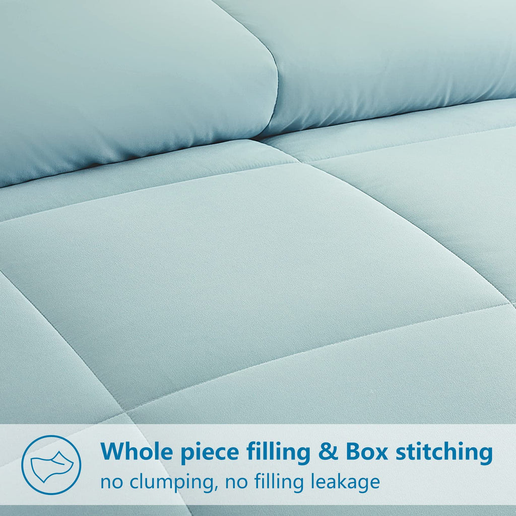 EASELAND Down Alternative Comforter - Quilted Duvet Insert for All Seasons, Soft Lightweight with Corner Tabs, Summer Winter Warm Bedding