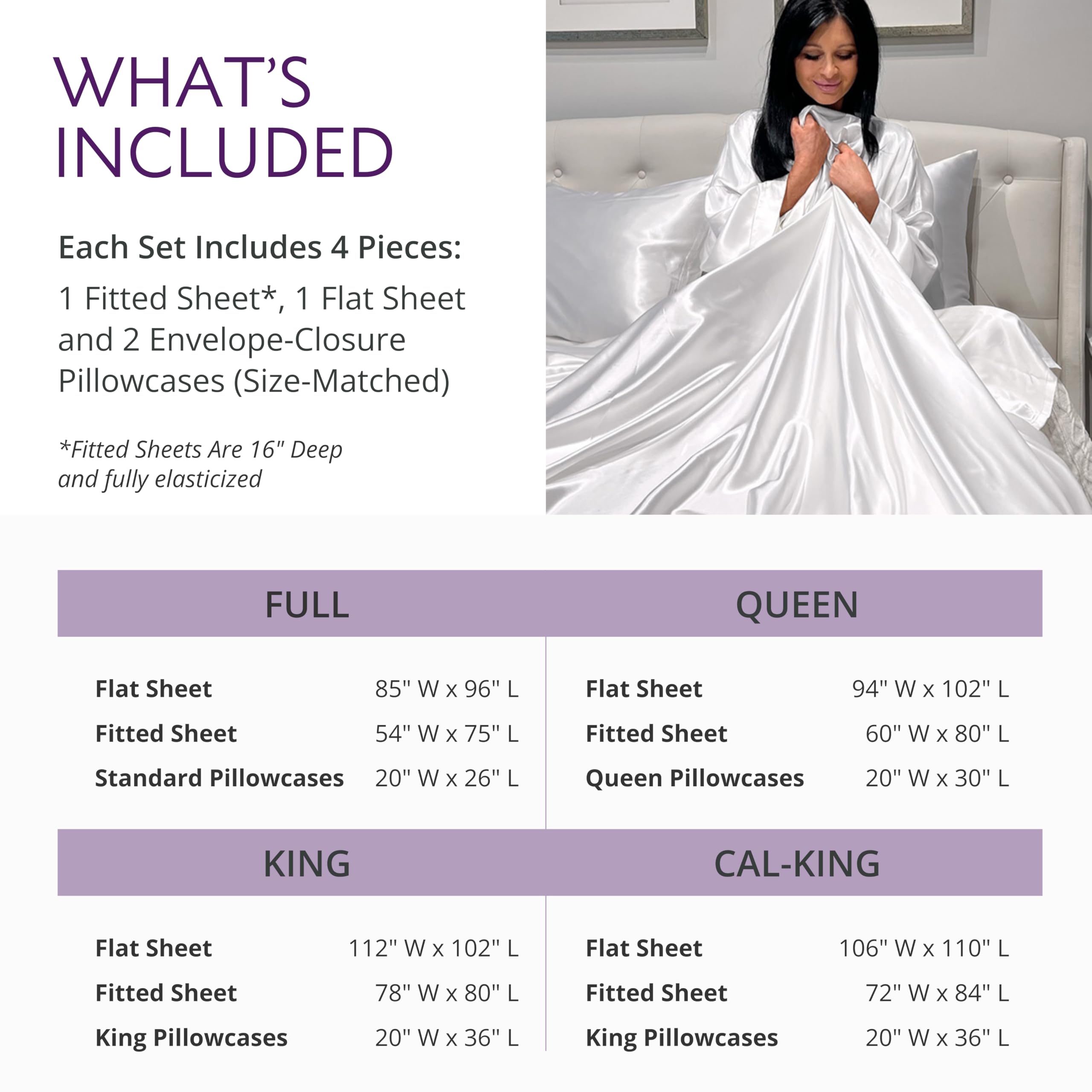 Mulberry Park Silks - 22 Momme 100% Mulberry Silk Sheets - 16" Pocket - Luxurious Bed Sheets & Pillowcases, Skin-Friendly & Breathable - Charmeuse Silk for Hair Care