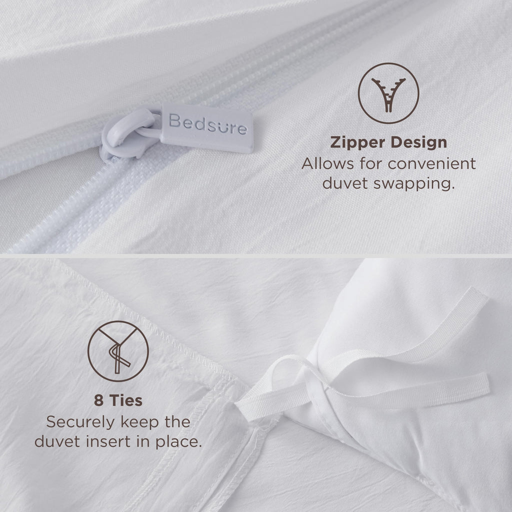 Bedsure Soft Prewashed Duvet Cover Set with Zipper Closure and Pillow Covers, Comforter Not Included