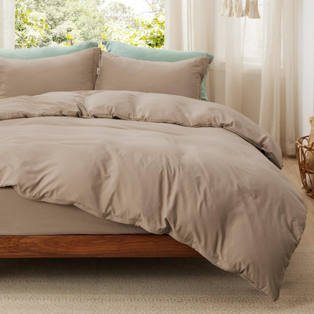 Bedsure Soft Prewashed Duvet Cover Set with Zipper Closure and Pillow Covers, Comforter Not Included