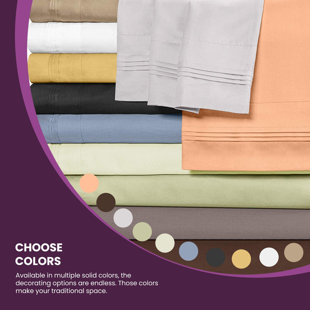 BLUENILEMILLS BNM Luxury Egyptian Cotton Bedsheet Set, 1500 Thread Count Bedding, Ultra Soft, Premium Quality, Wrinkle Free, Includes 1 Fitted Sheet, 2 Pillowcases, 1 Flat Sheet, Full, Ivory