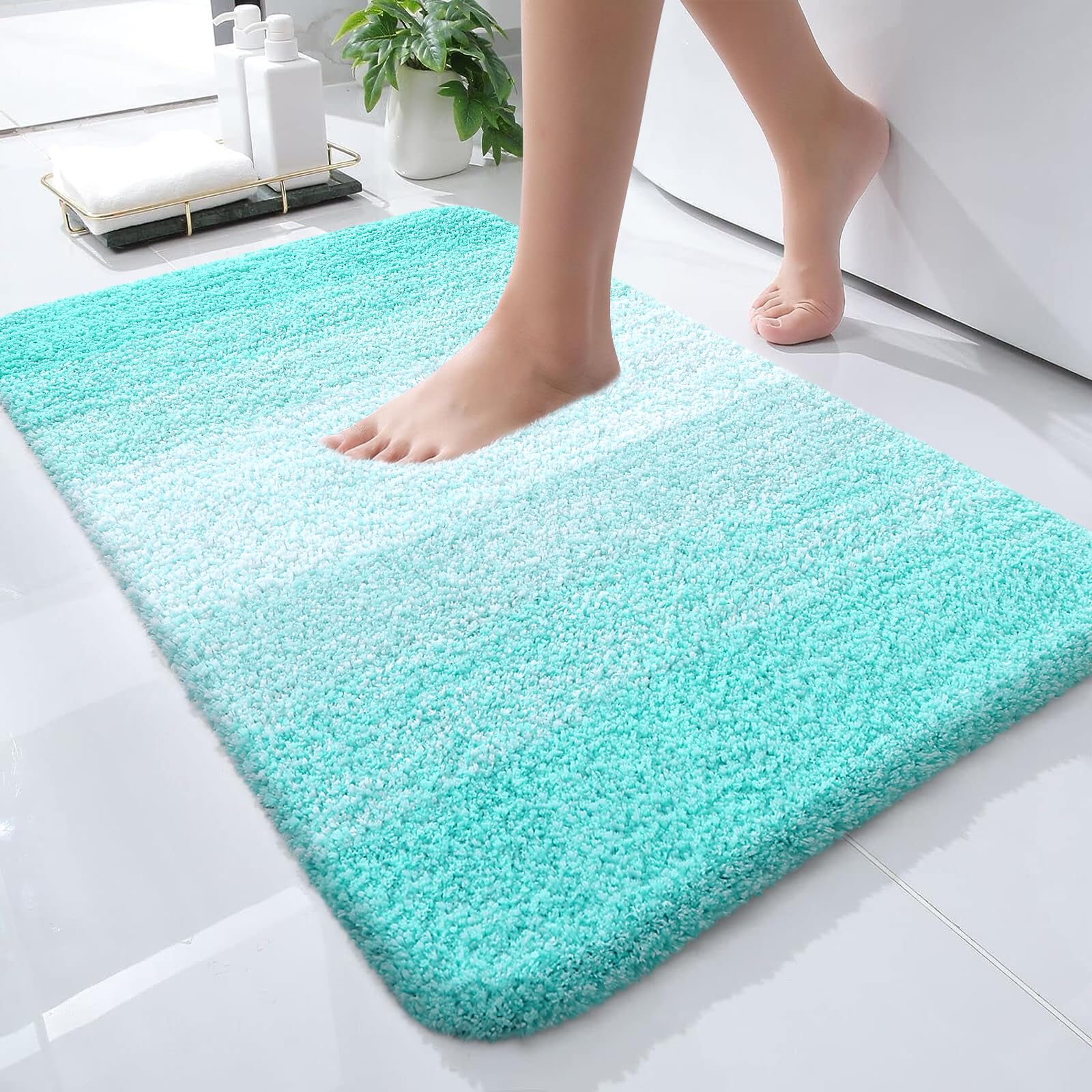 Plush Quick-Dry Absorbent Microfiber Bathroom Mat
