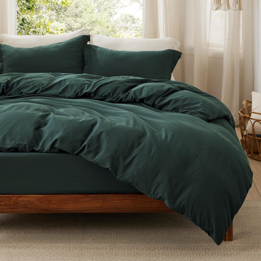 Bedsure Soft Prewashed Duvet Cover Set with Zipper Closure and Pillow Covers, Comforter Not Included