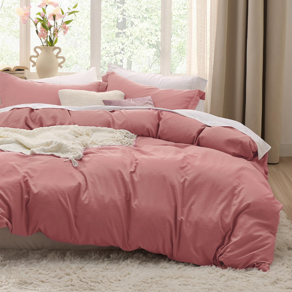 Bedsure Soft Prewashed Duvet Cover Set with Zipper Closure and Pillow Covers, Comforter Not Included