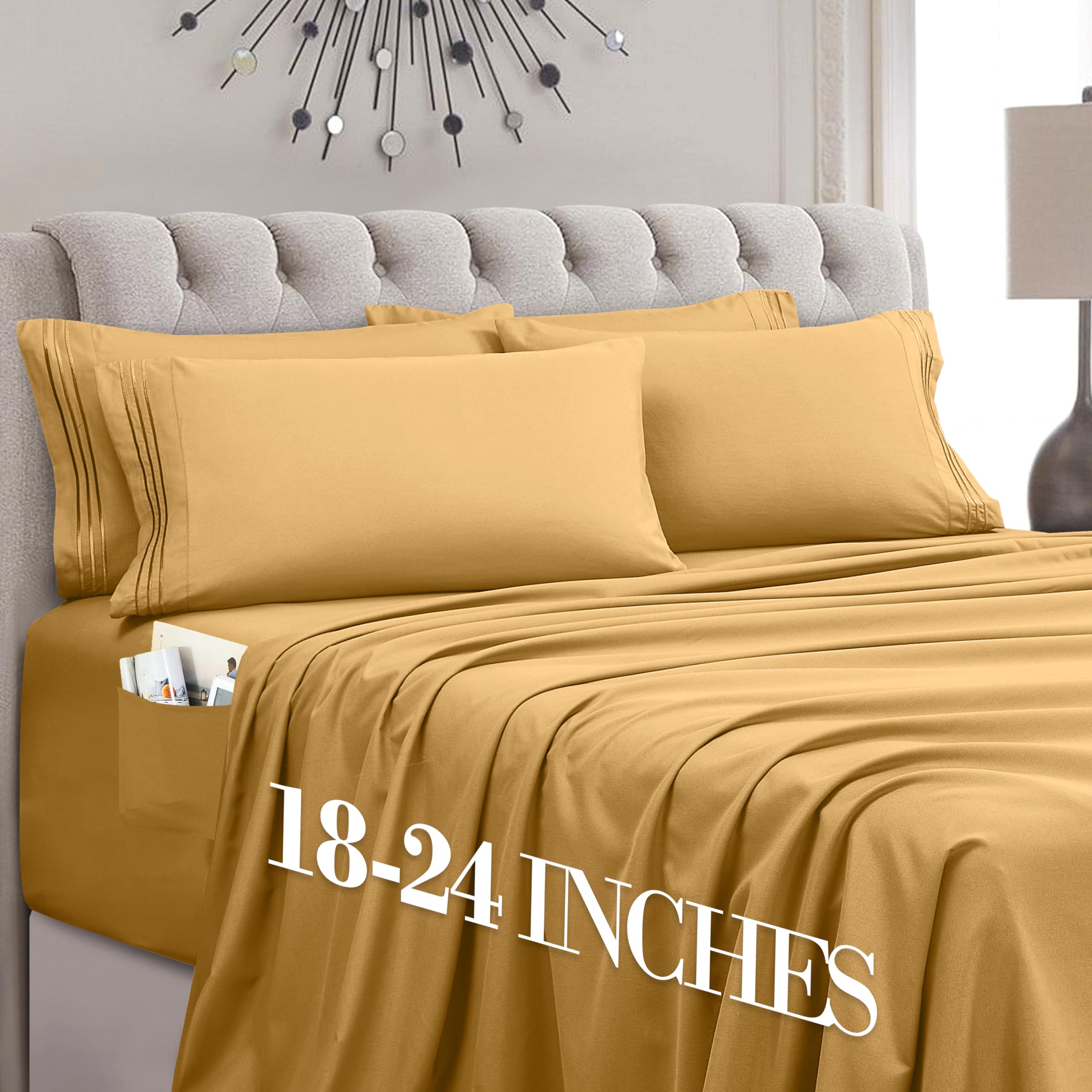 Hotel-Style Cooling Deep-Pocket Sheet Set, 6 Pieces