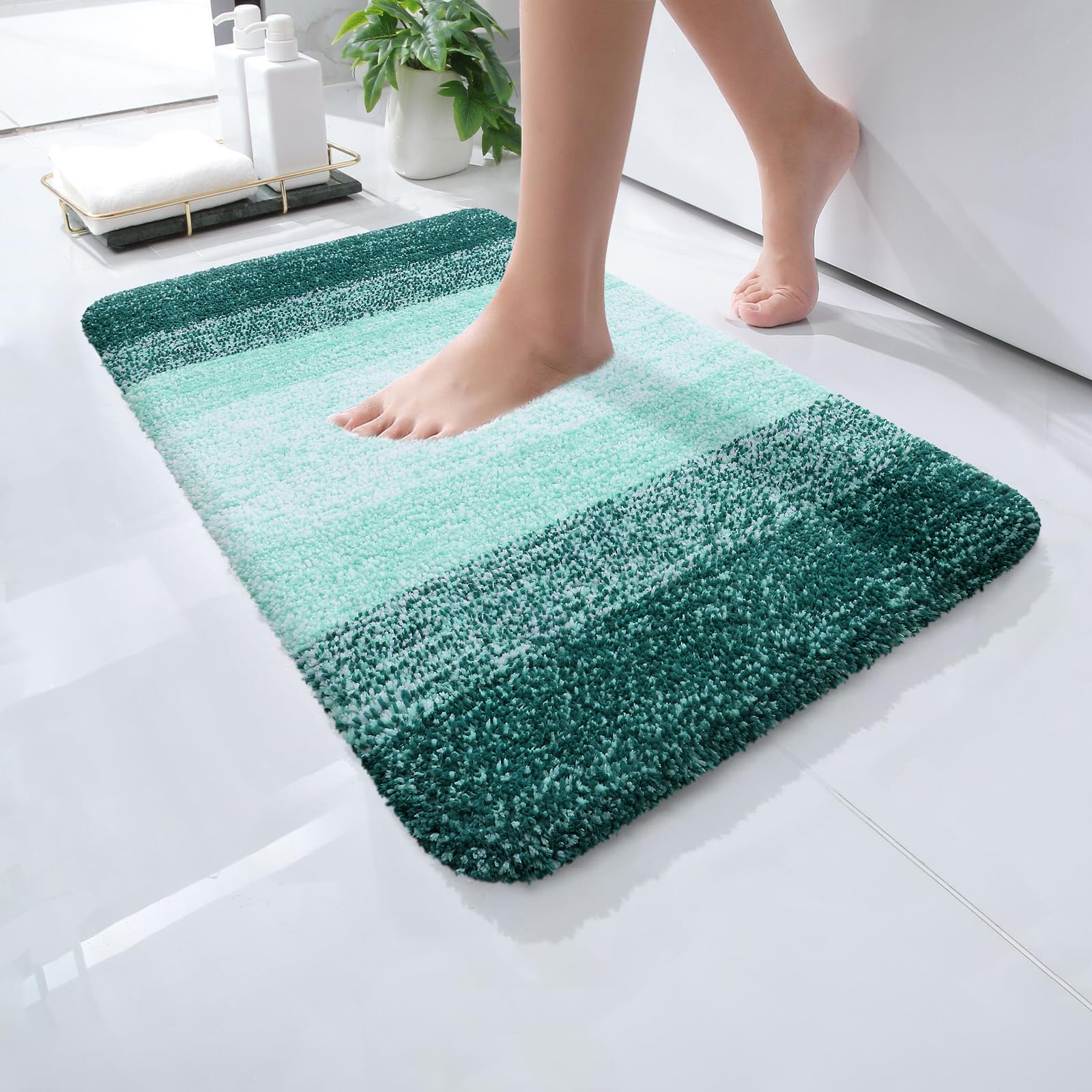 Plush Quick-Dry Absorbent Microfiber Bathroom Mat