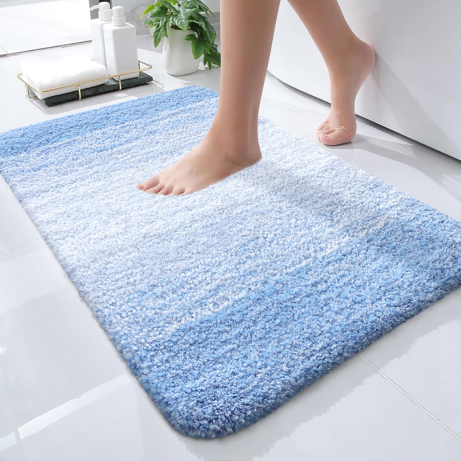 Plush Quick-Dry Absorbent Microfiber Bathroom Mat