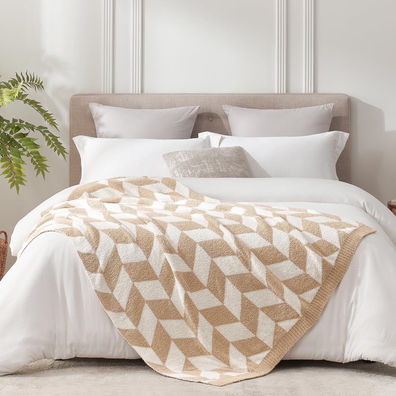 Snuggle Sac Heather Throw Blanket for Couch, Reversible Super Soft Blankets Warm Cozy Knit Fuzzy Plush Lightweight for Sofa, Bed, Camping, Picnic
