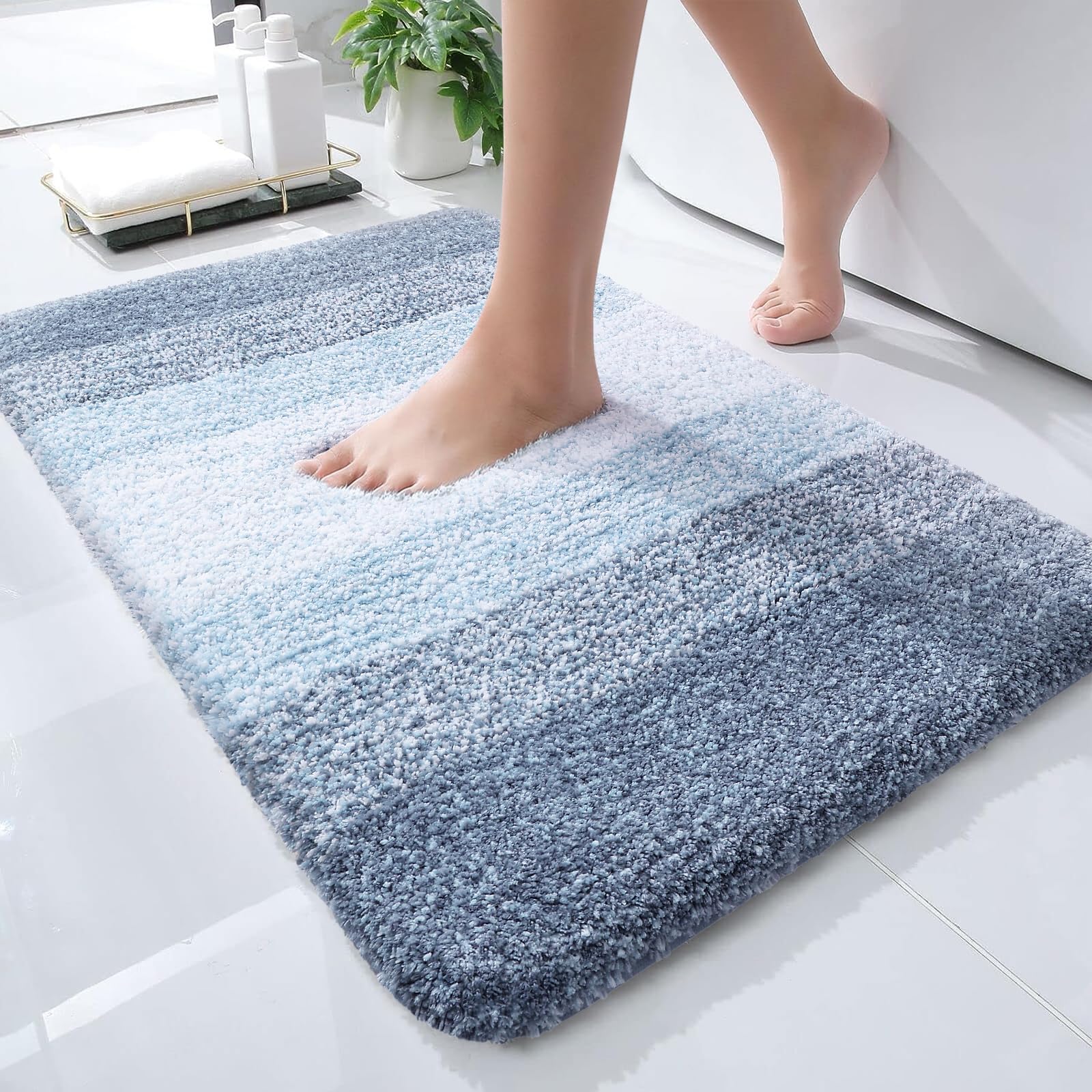 Plush Quick-Dry Absorbent Microfiber Bathroom Mat