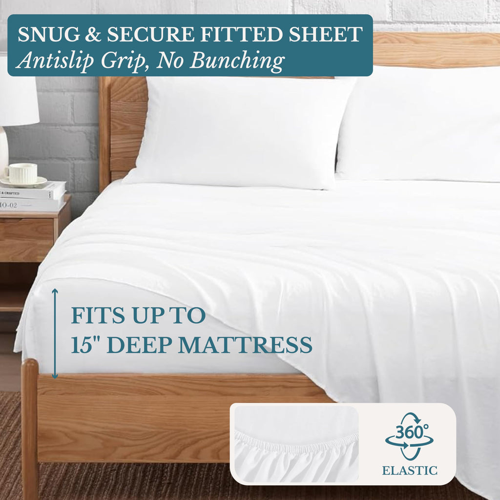 Casa Platino Sheets Set - Ultra Soft & Breathable Bed Sheets Set - Brushed Microfiber - Shrinkage and Fade Resistant – Easy Care Sheets Set with Deep Pockets