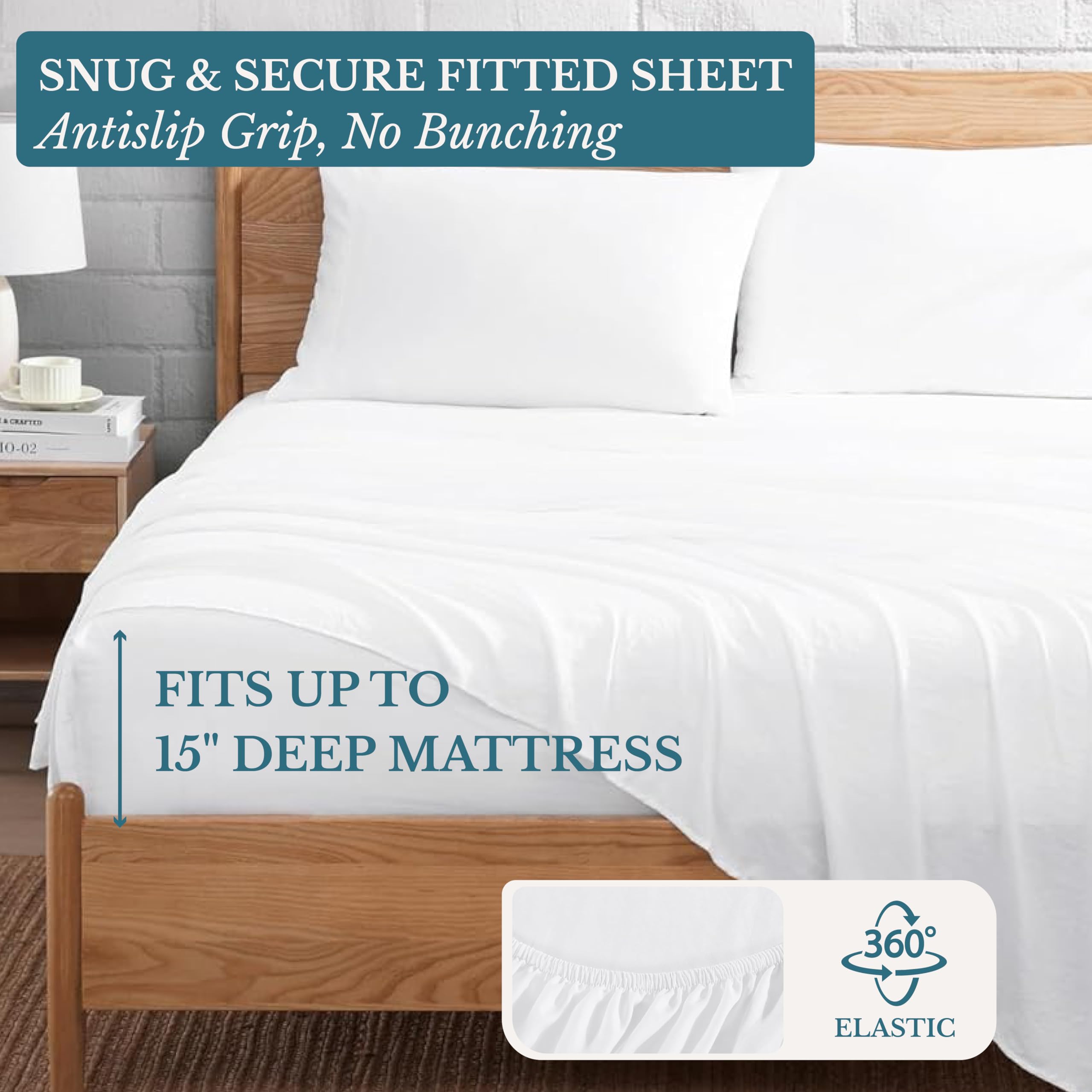 Casa Platino Sheets Set - Ultra Soft & Breathable Bed Sheets Set - Brushed Microfiber - Shrinkage and Fade Resistant – Easy Care Sheets Set with Deep Pockets