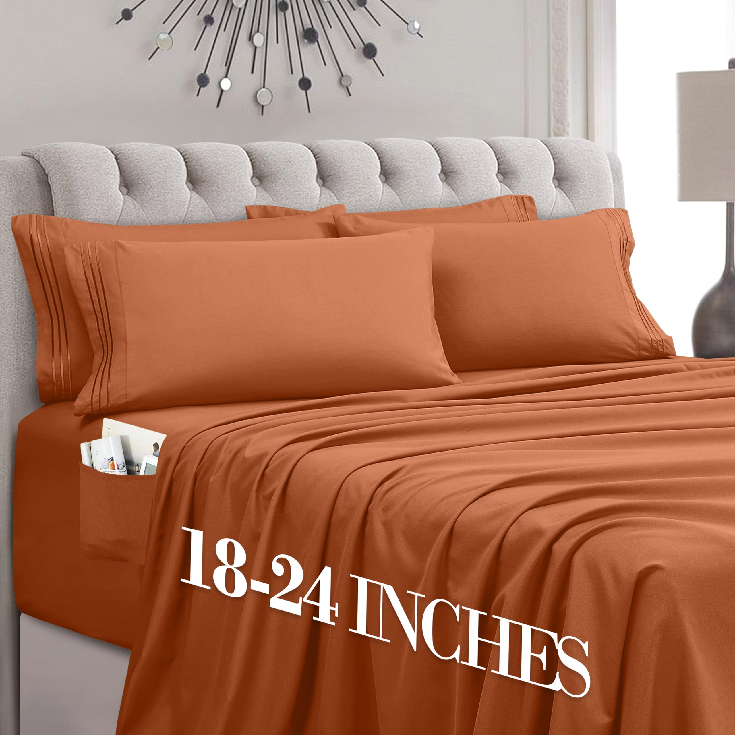 Hotel-Style Cooling Deep-Pocket Sheet Set, 6 Pieces