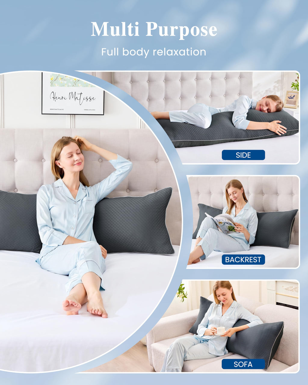 Cold-Touch Cooling Body Pillow for Side Sleepers