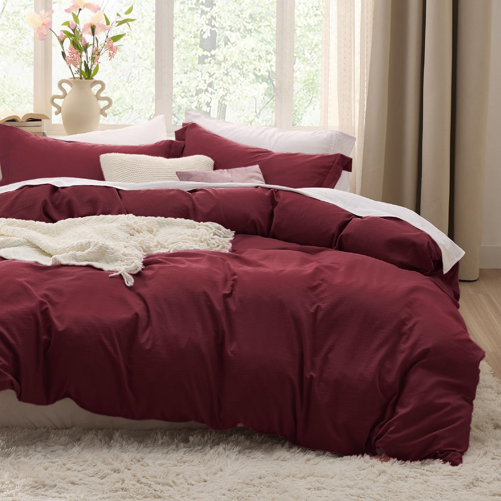 Bedsure Soft Prewashed Duvet Cover Set with Zipper Closure and Pillow Covers, Comforter Not Included