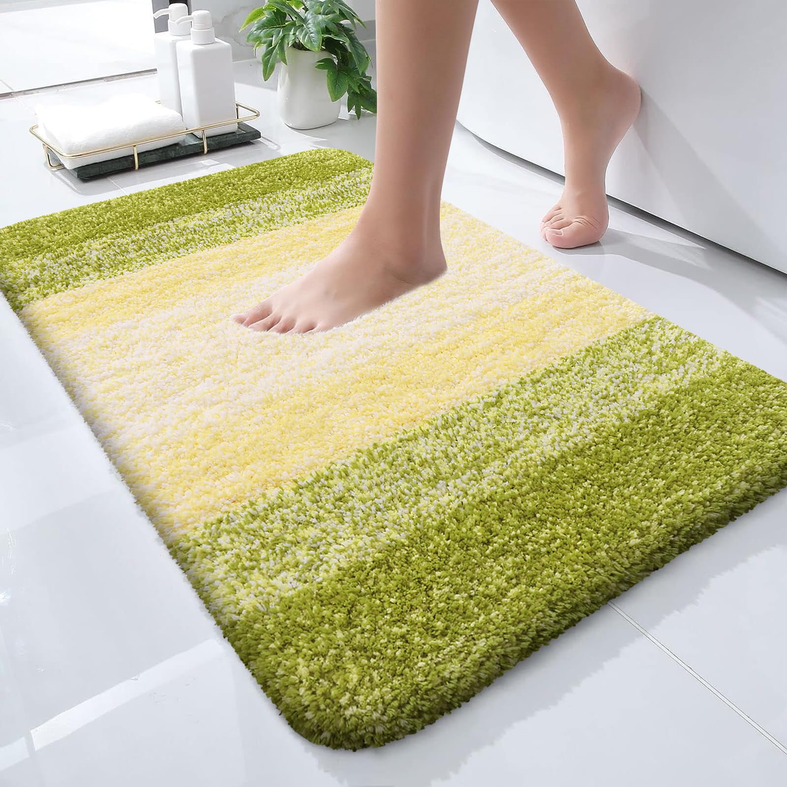 Plush Quick-Dry Absorbent Microfiber Bathroom Mat