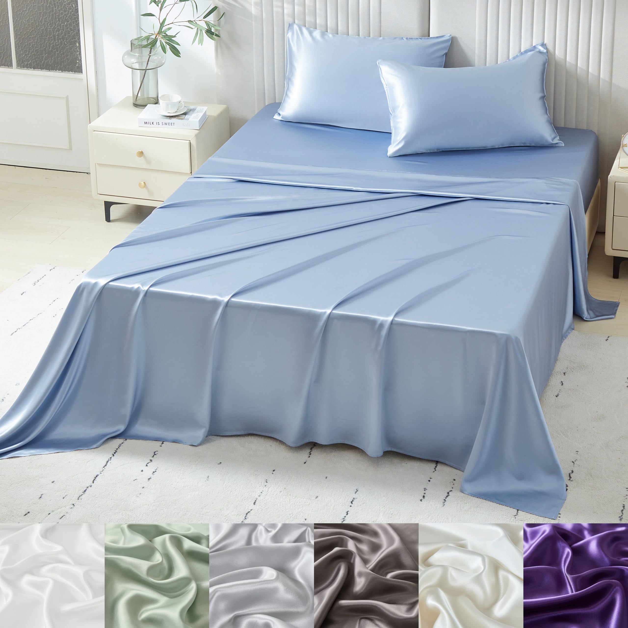 Luxury 22-Momme Mulberry Silk Deep-Pocket Sheet Set