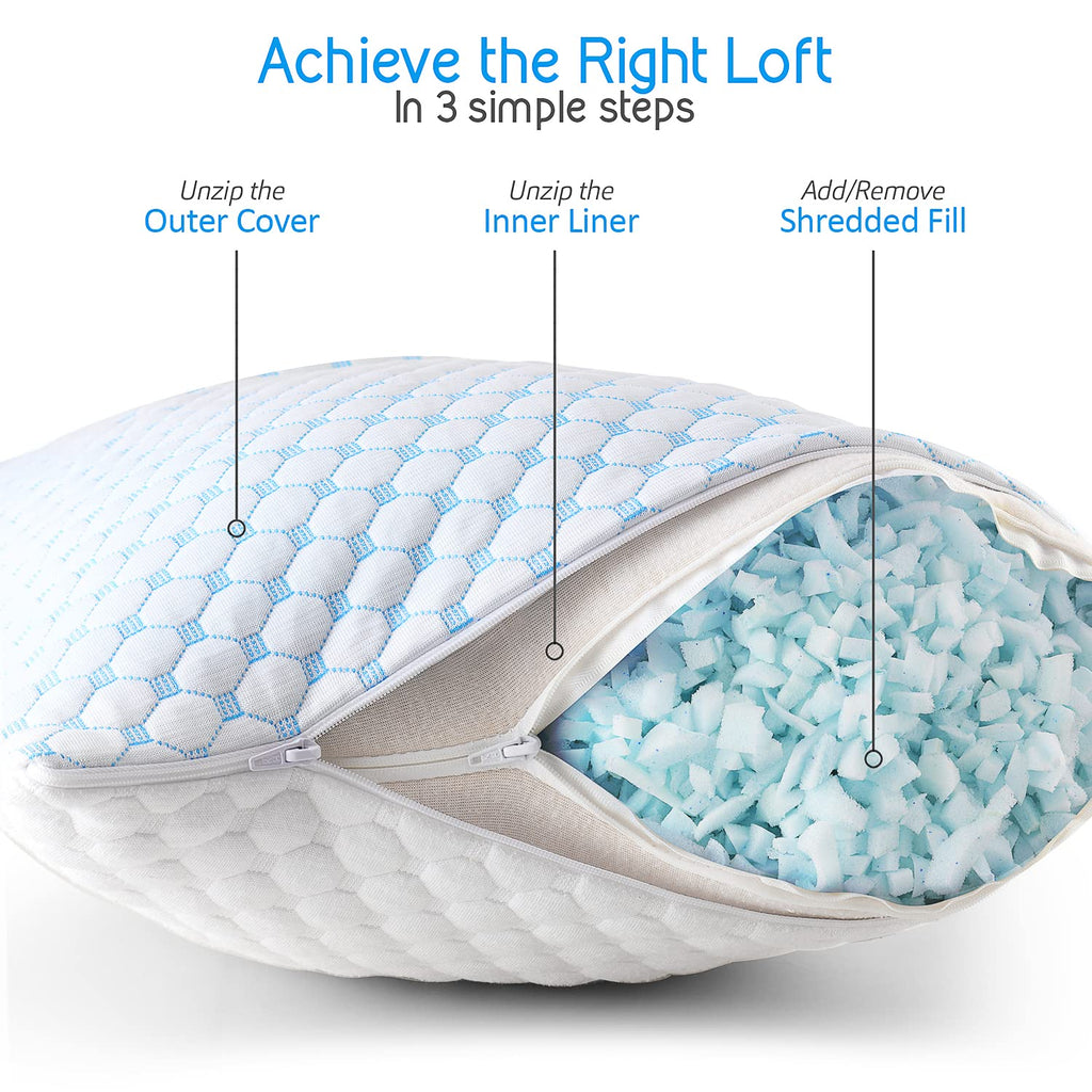 Gel Memory Foam Cooling Body Pillows, Set of Two