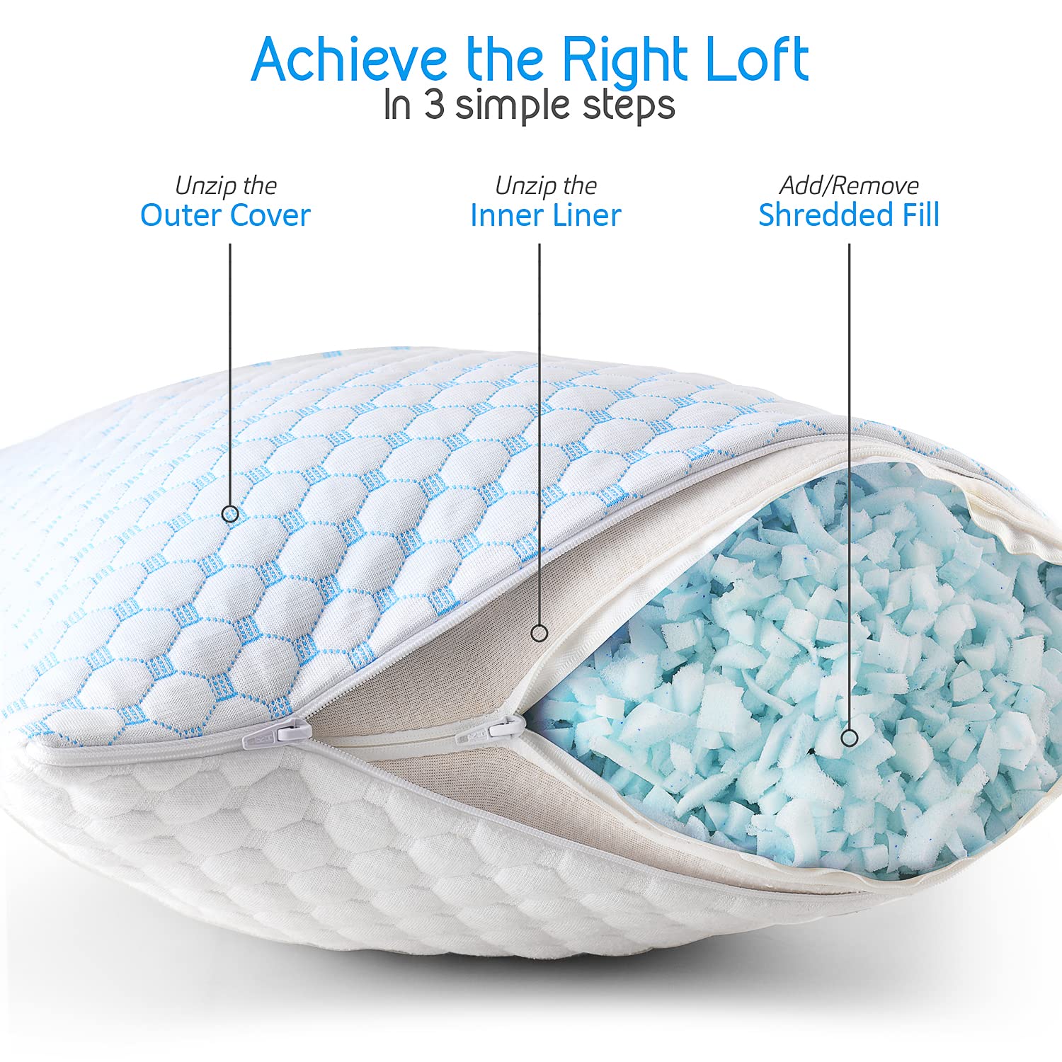 Gel Memory Foam Cooling Body Pillows, Set of Two