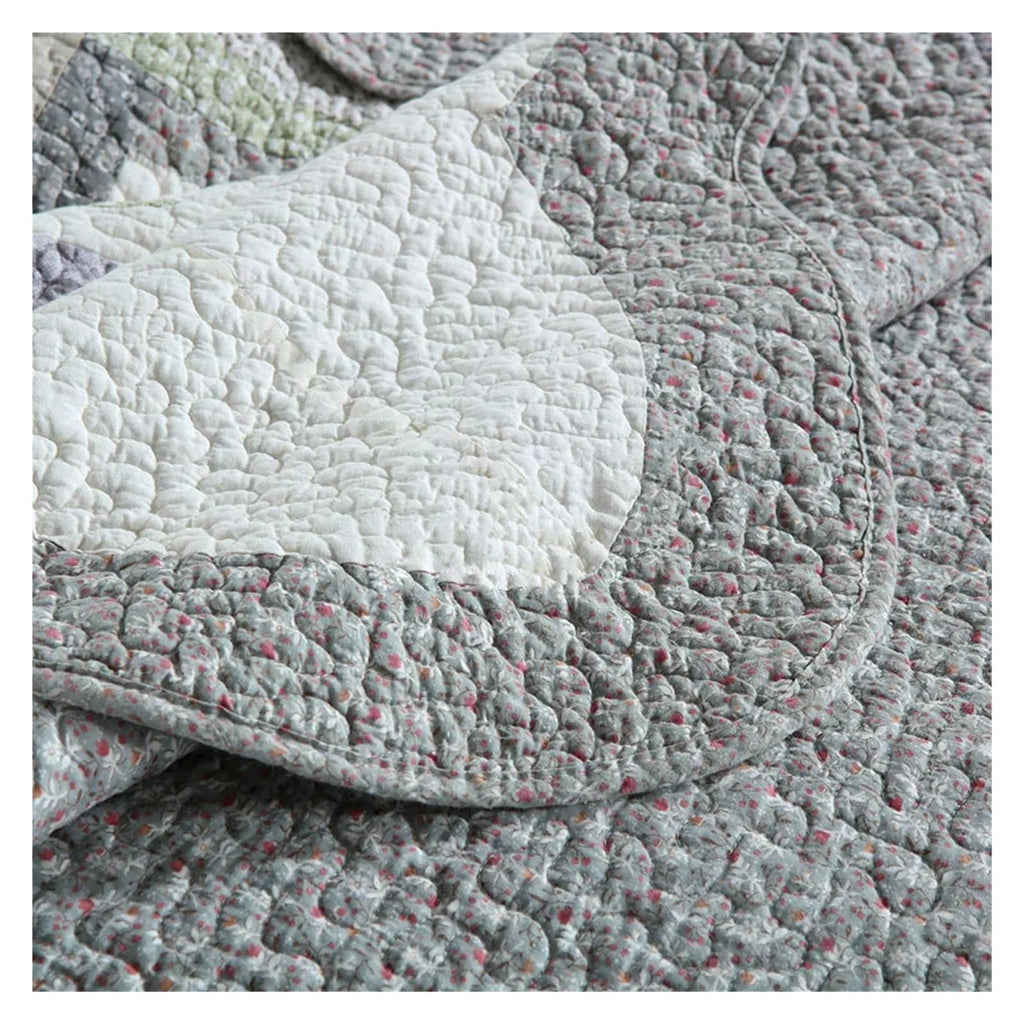 FHGDXCADCX Patchwork Cotton Quilt Set 3PCS Bedspread on The Bed Thicken Quilted Bed Cover King Size Summer Applique Coverlet,All Season Comforter