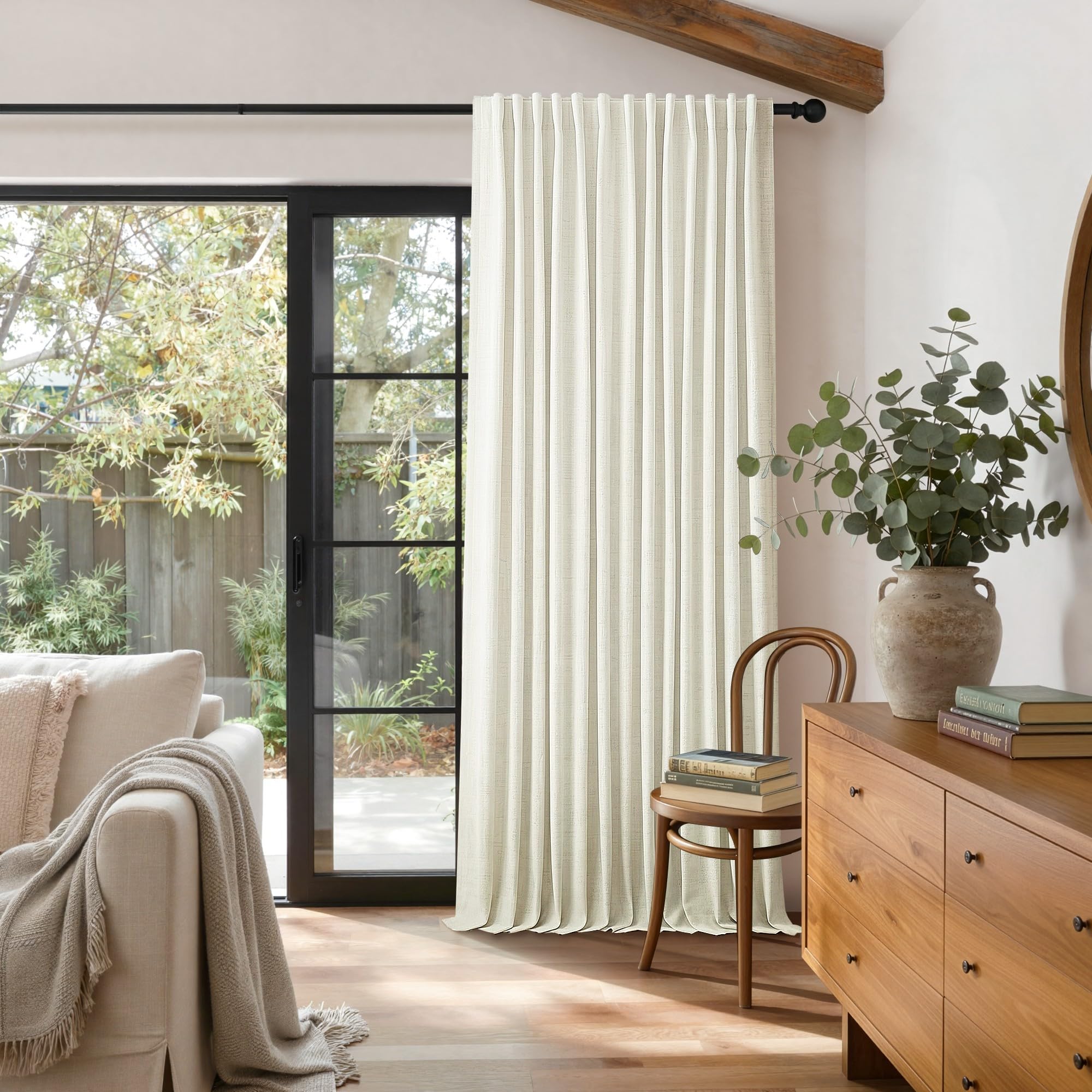 Faux Linen Thermal Blackout Curtains for Bedroom