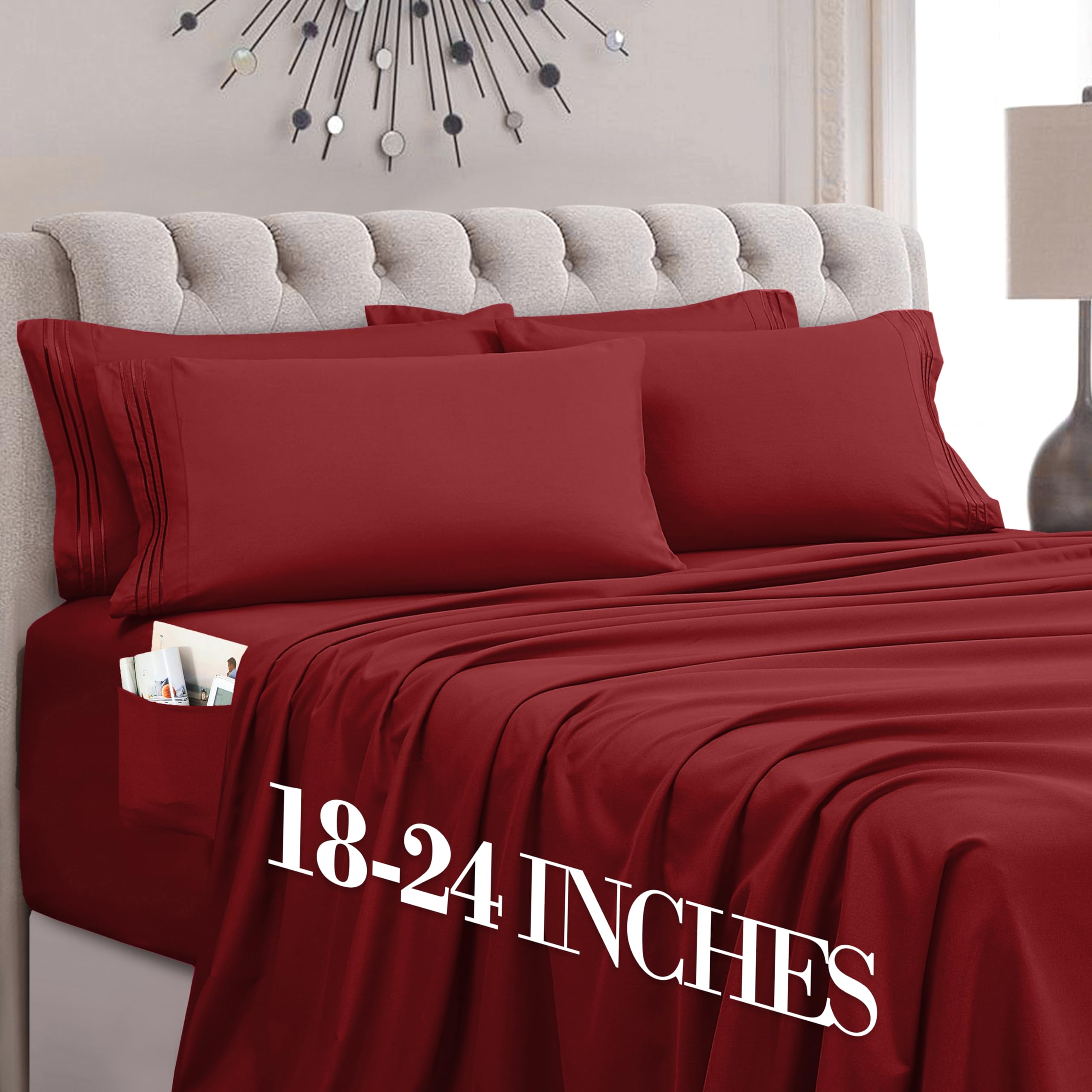 Hotel-Style Cooling Deep-Pocket Sheet Set, 6 Pieces