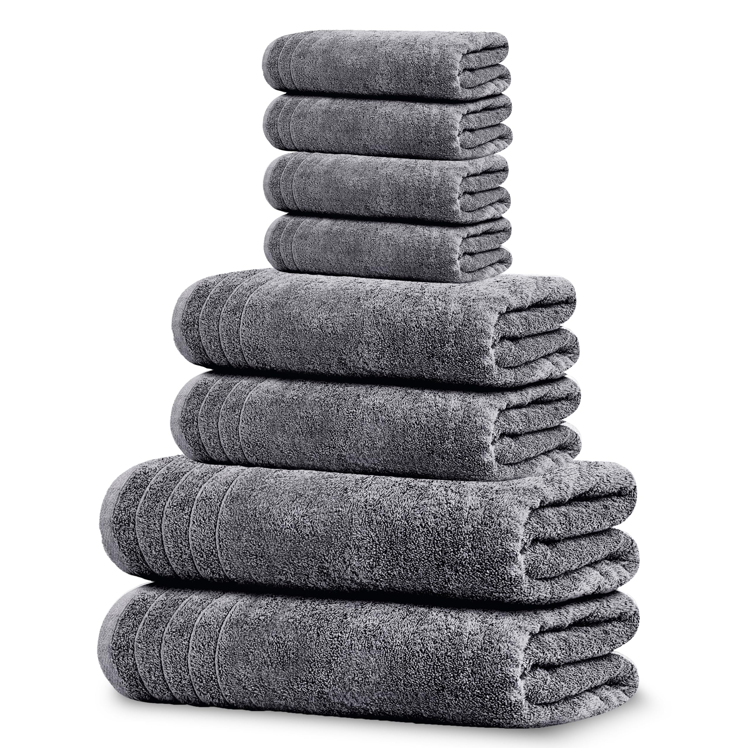 Lightweight Cotton Bathroom Towel Set, 8 Pieces