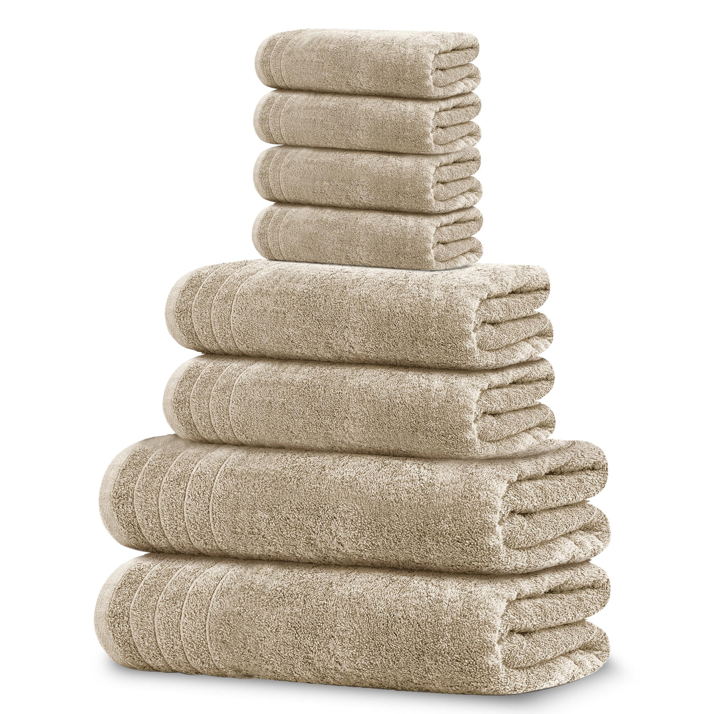 Lightweight Cotton Bathroom Towel Set, 8 Pieces