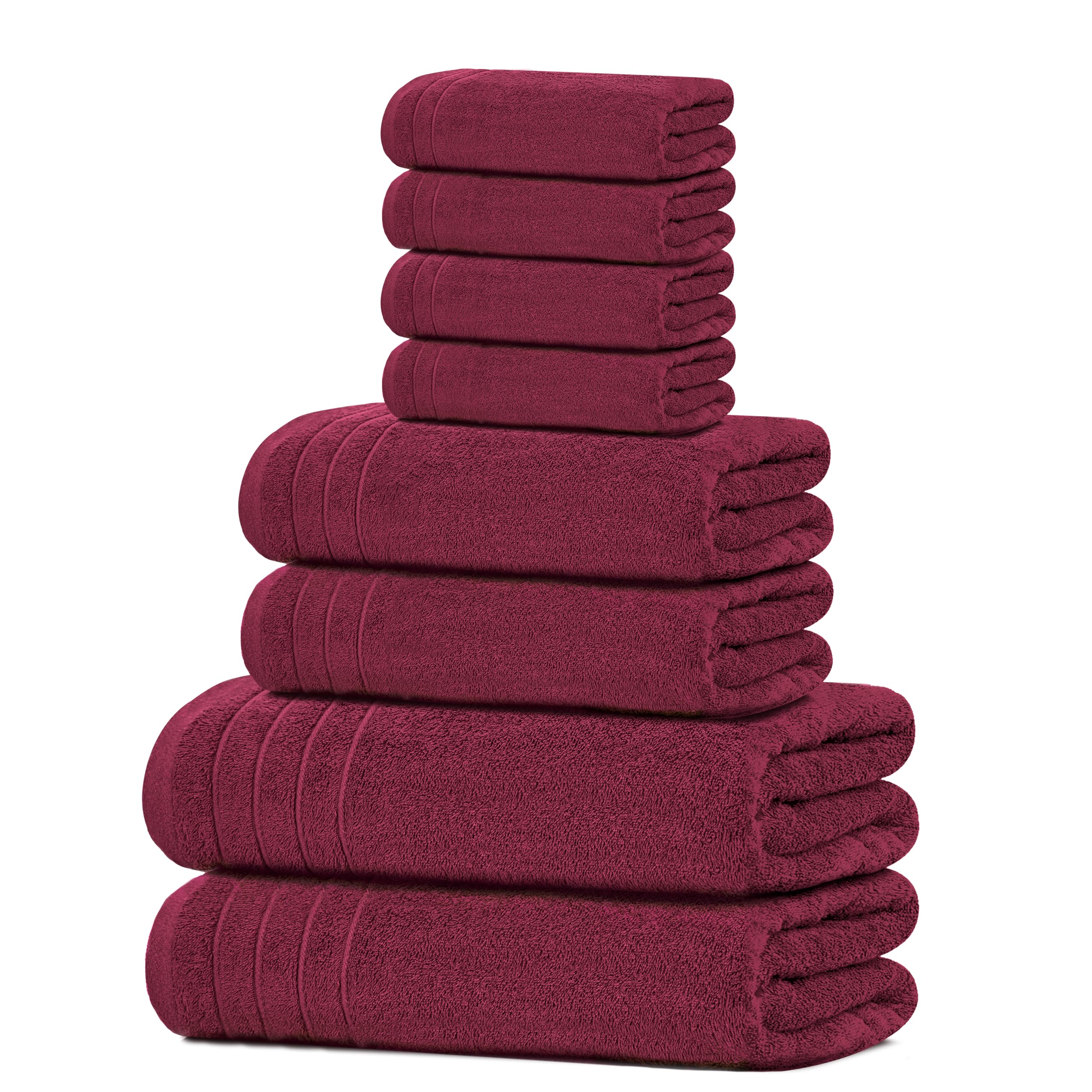 Lightweight Cotton Bathroom Towel Set, 8 Pieces