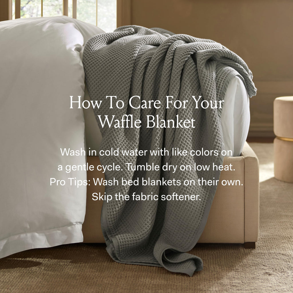 BOLL & BRANCH Waffle Bed Blanket – Luxurious 100% Organic Cotton Bedding