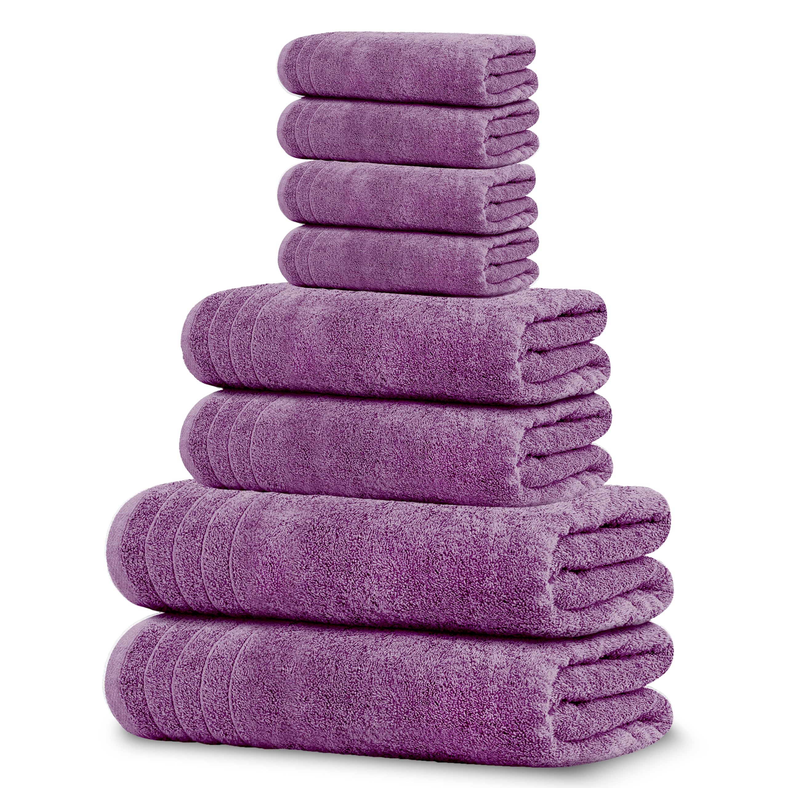 Lightweight Cotton Bathroom Towel Set, 8 Pieces