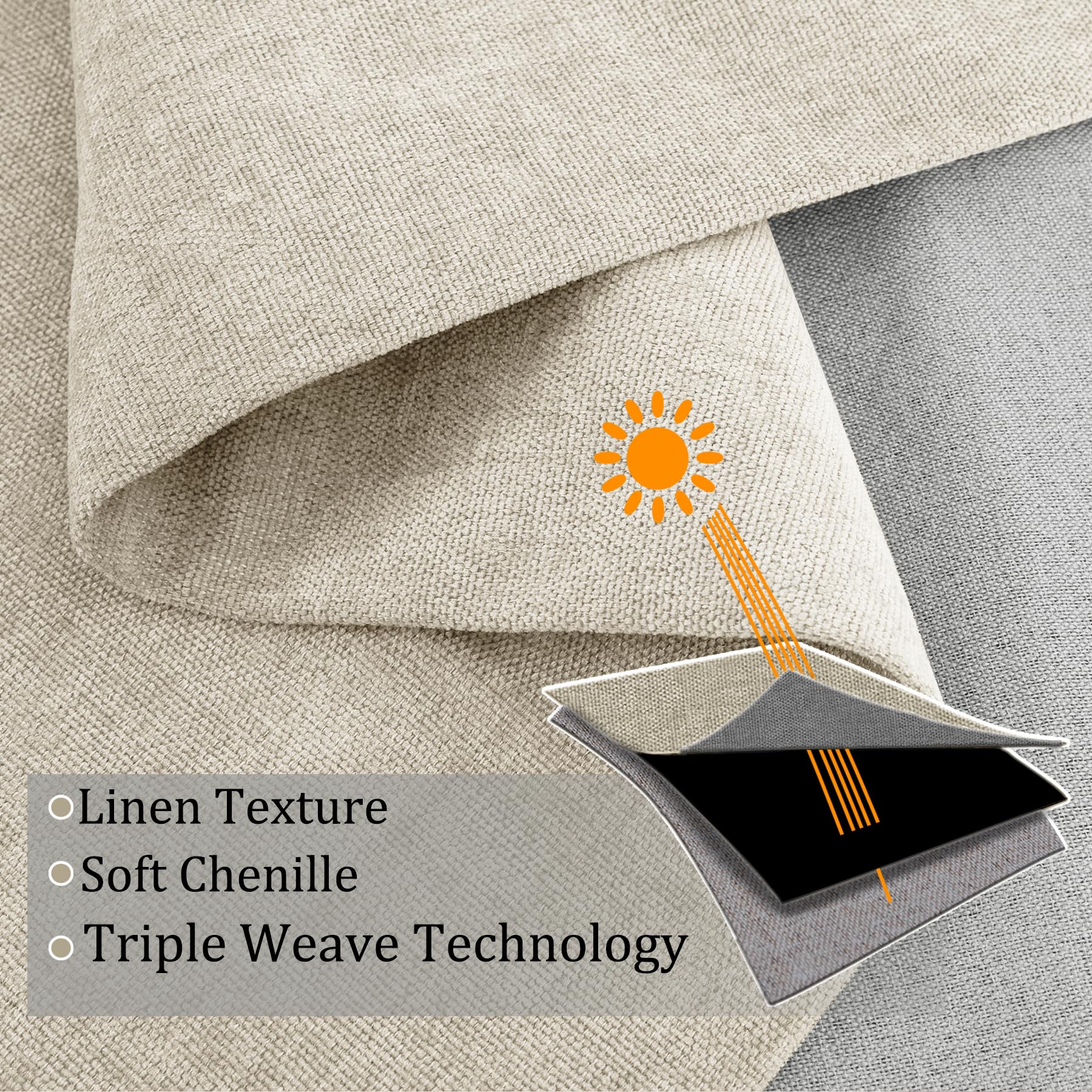 Pinch-Pleated Chenille Total Blackout Curtain Panel
