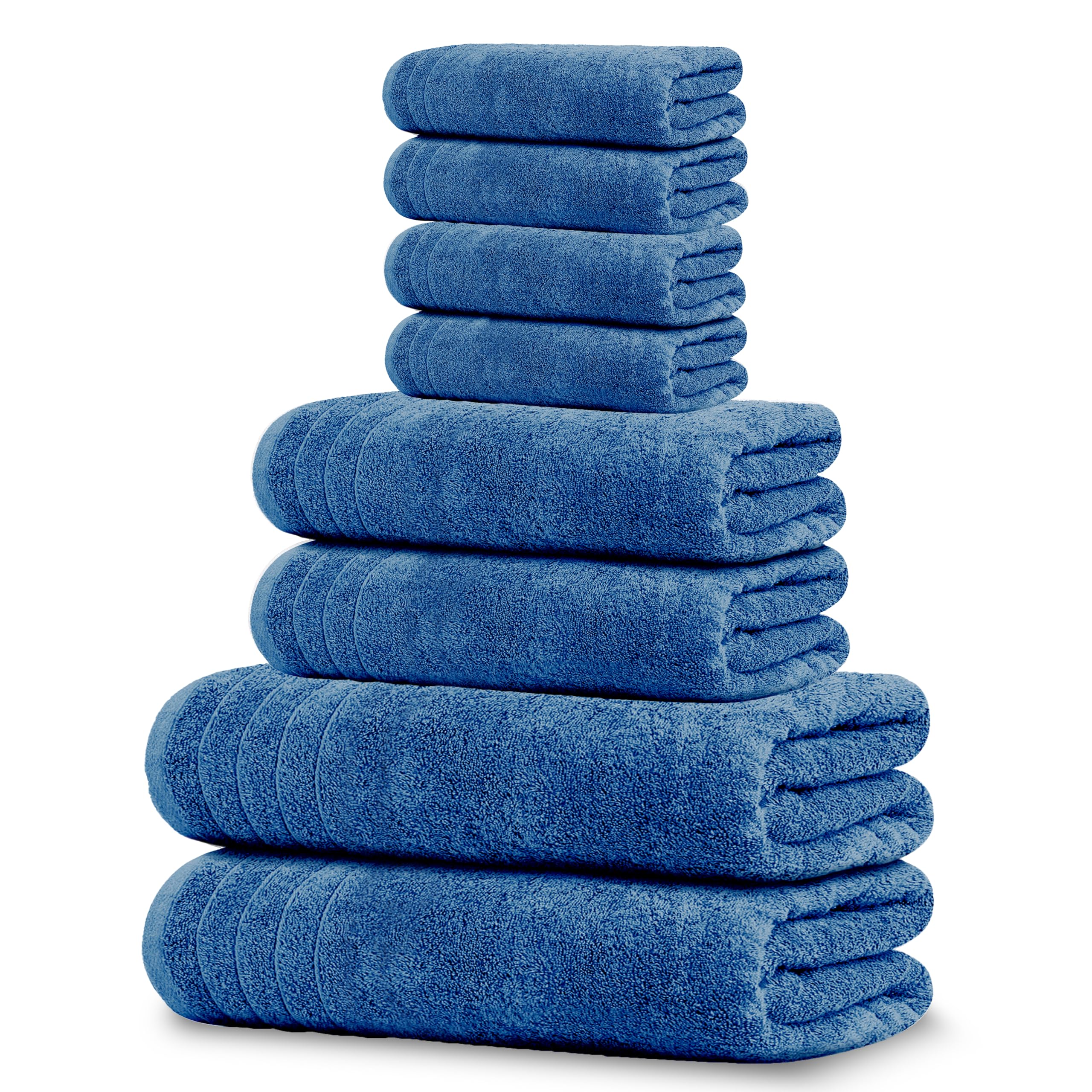Lightweight Cotton Bathroom Towel Set, 8 Pieces