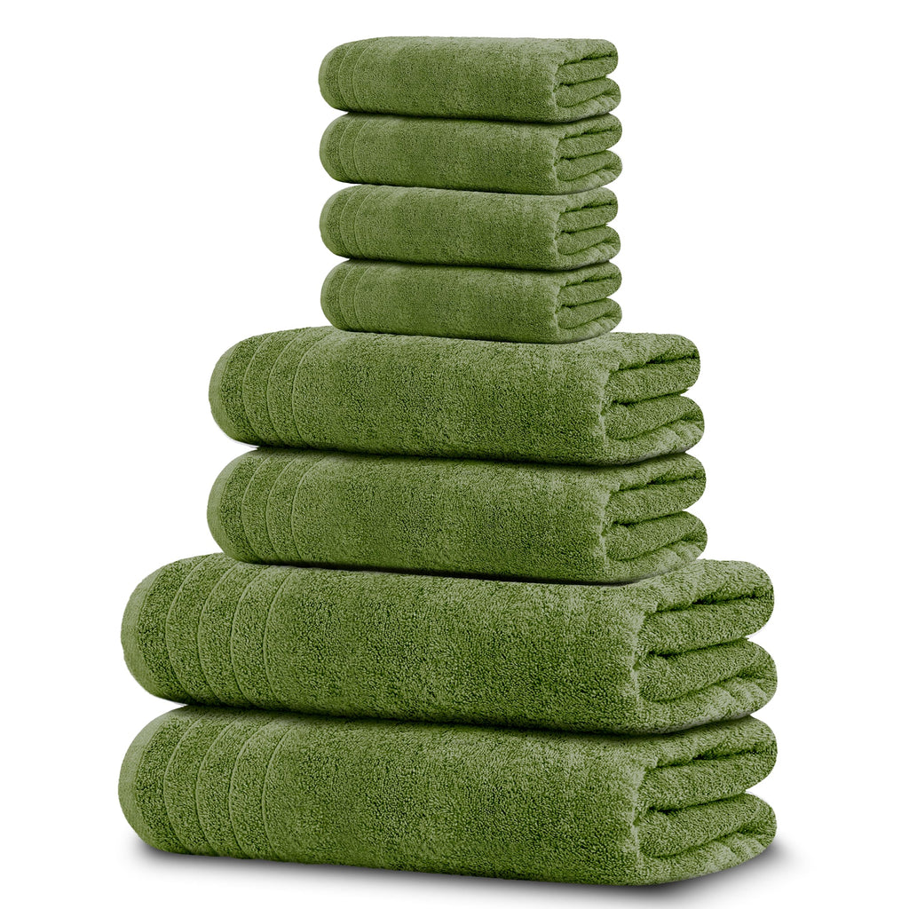 Lightweight Cotton Bathroom Towel Set, 8 Pieces