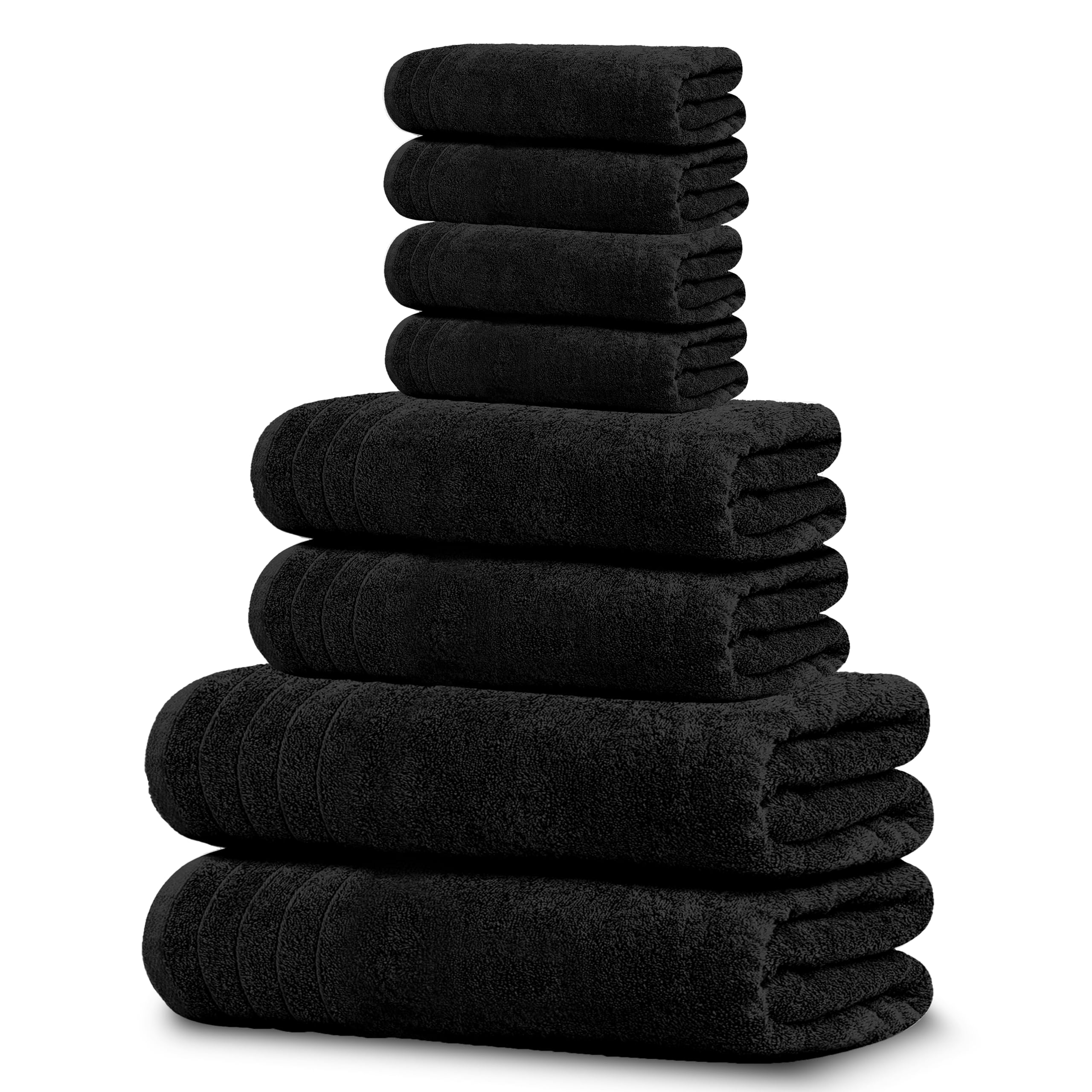 Lightweight Cotton Bathroom Towel Set, 8 Pieces