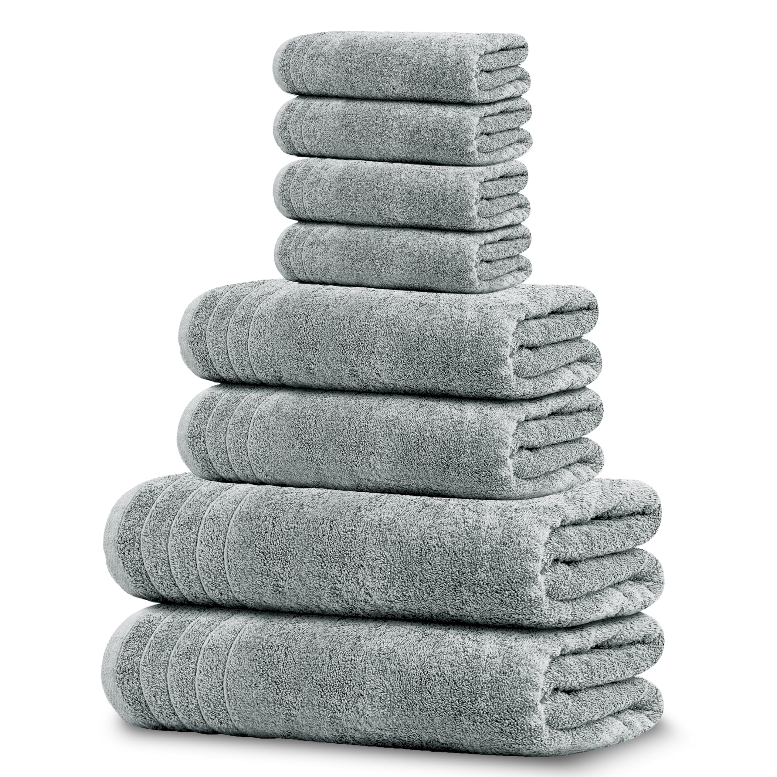 Lightweight Cotton Bathroom Towel Set, 8 Pieces