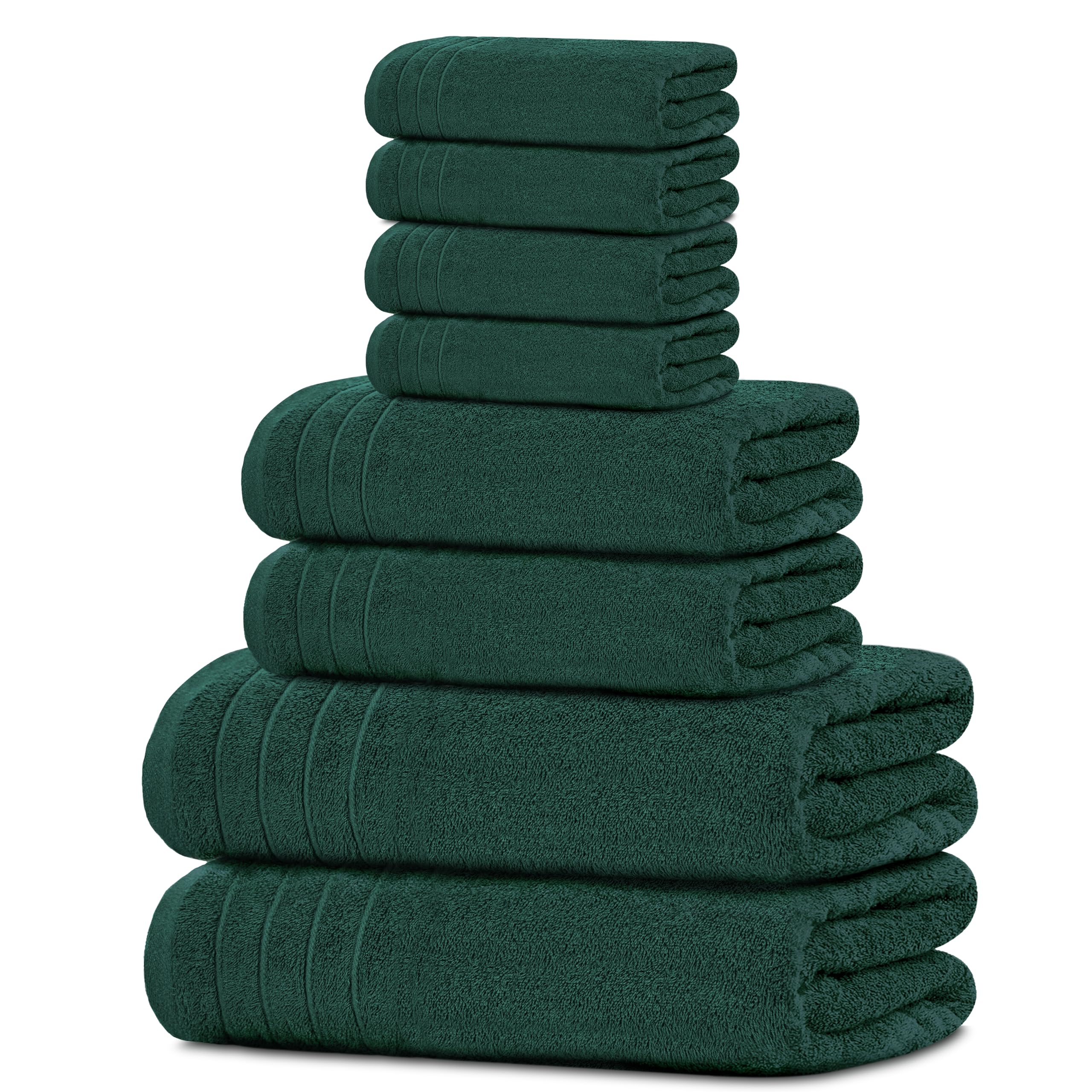 Lightweight Cotton Bathroom Towel Set, 8 Pieces