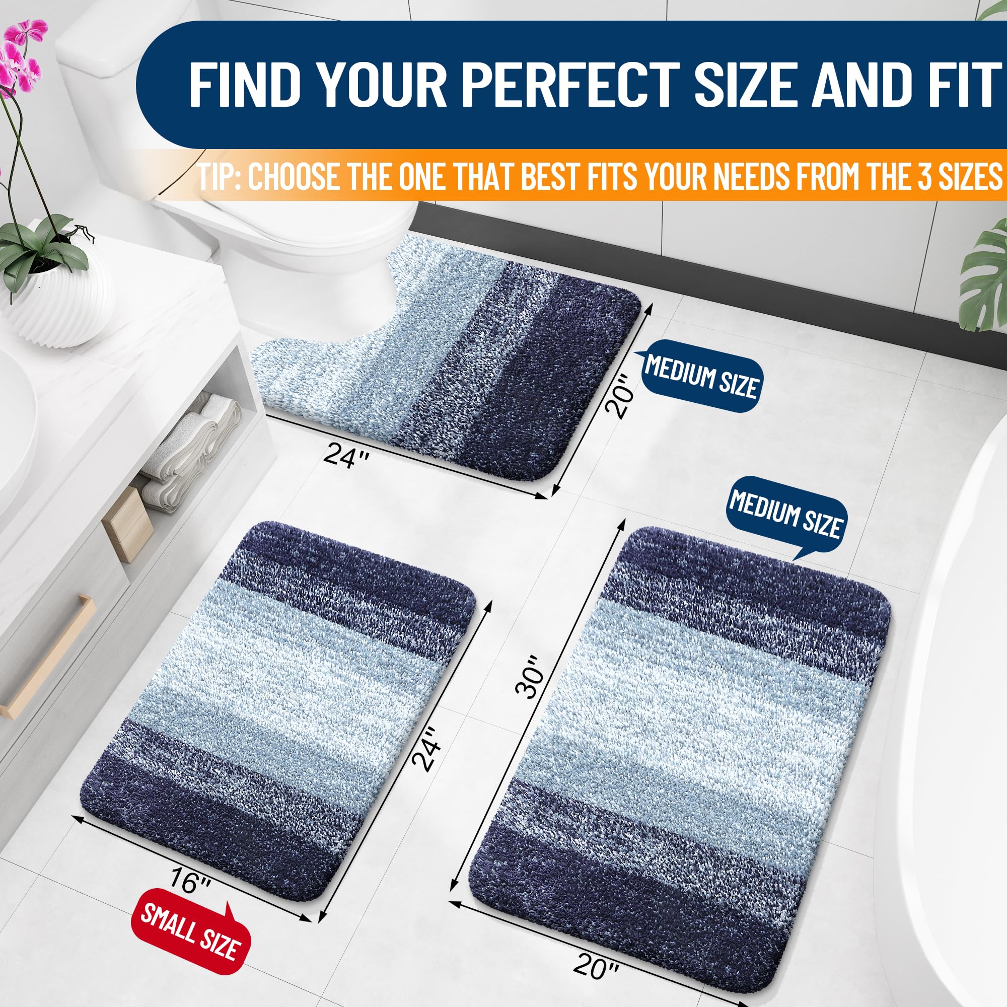 Plush Quick-Dry Absorbent Microfiber Bathroom Mat