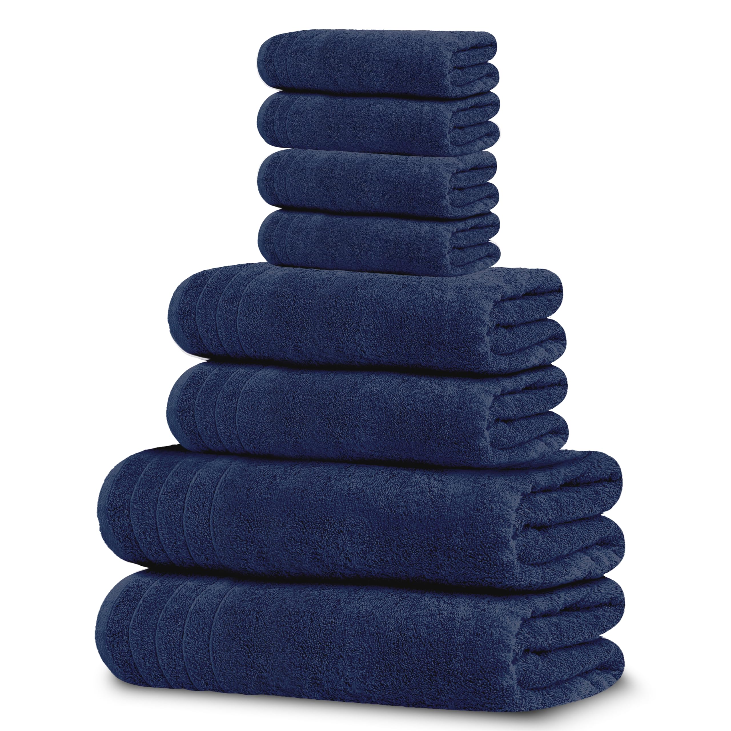 Lightweight Cotton Bathroom Towel Set, 8 Pieces