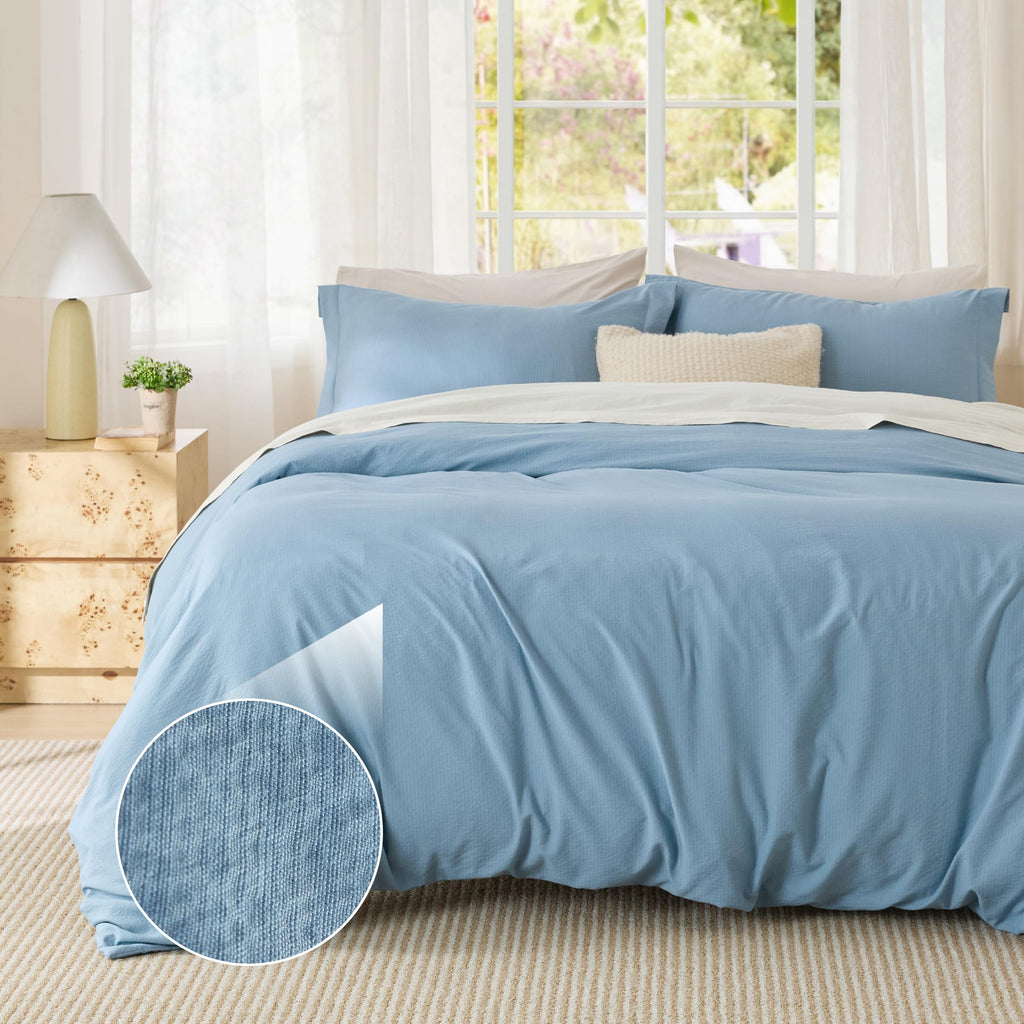 Bedsure Soft Prewashed Duvet Cover Set with Zipper Closure and Pillow Covers, Comforter Not Included